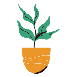 Planta en maceta plana Transparent PNG