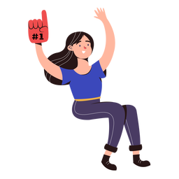 Flat de fangirl de futebol Desenho PNG
