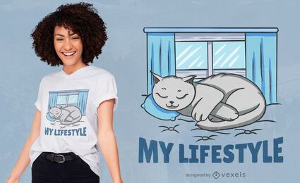 Lifestyle cat t-shirt design Lifestyle cat t-shirt design