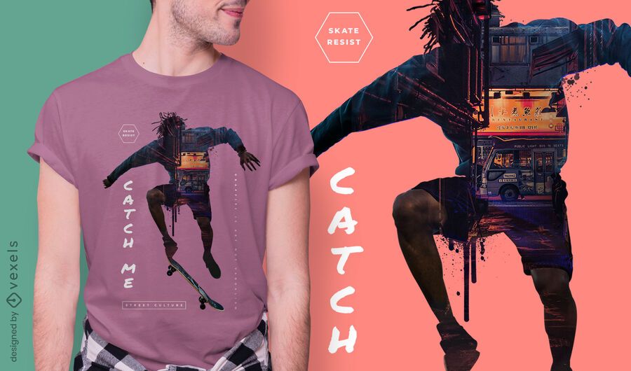 Design de camiseta skater city psd Design de camiseta skater city psd