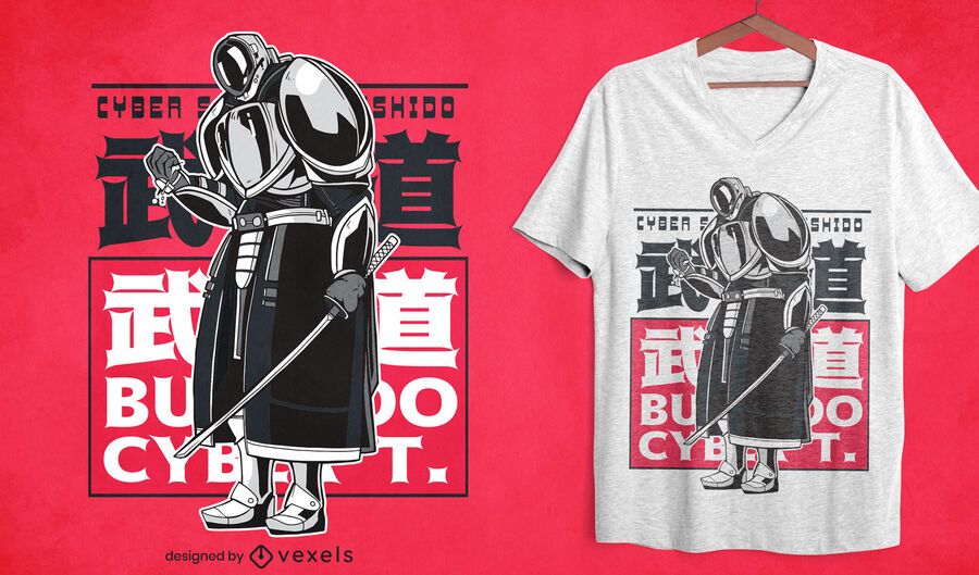 Cyber samurai t-shirt design Cyber samurai t-shirt design