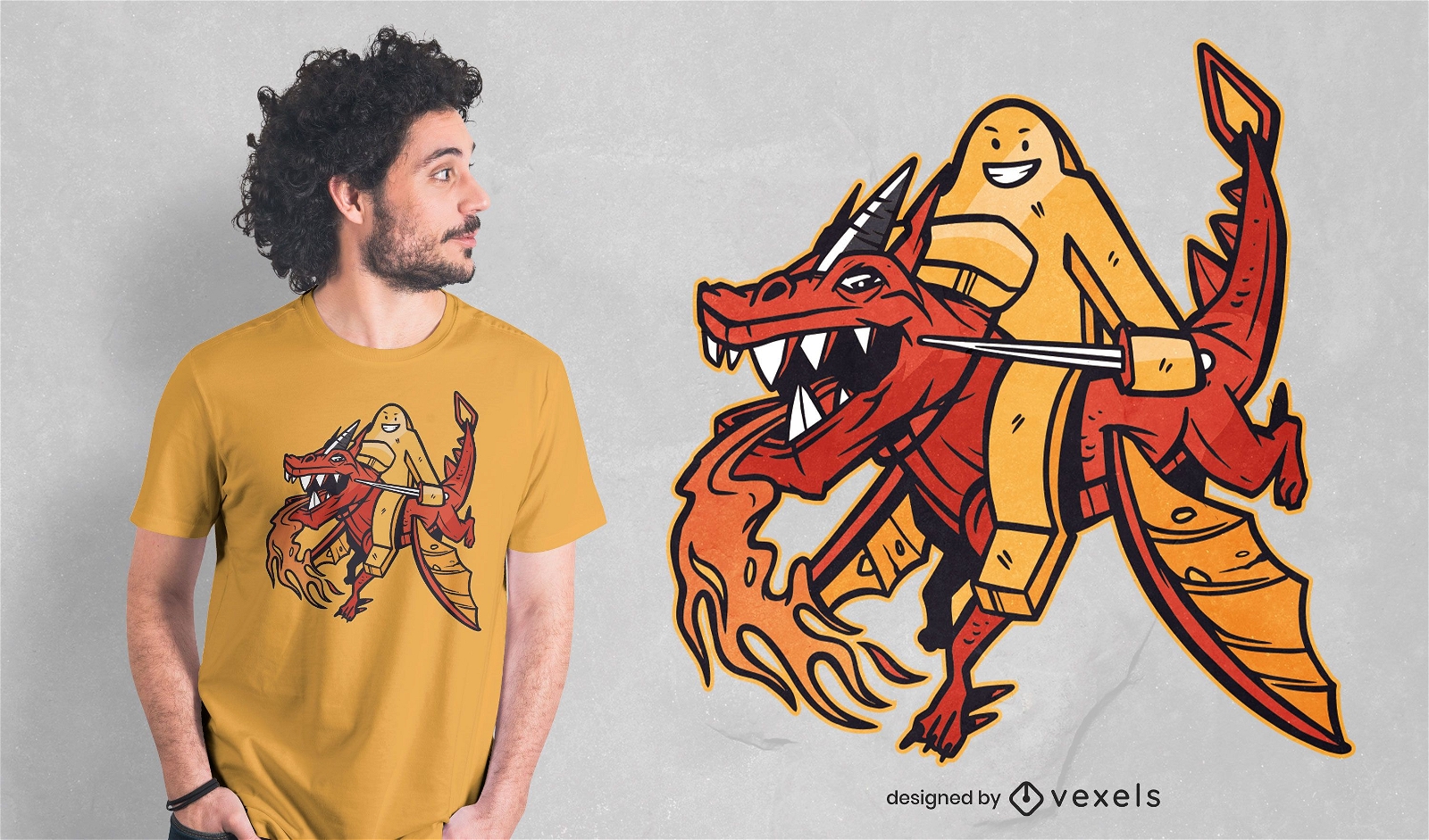 Design de camiseta com o dragão Meeple