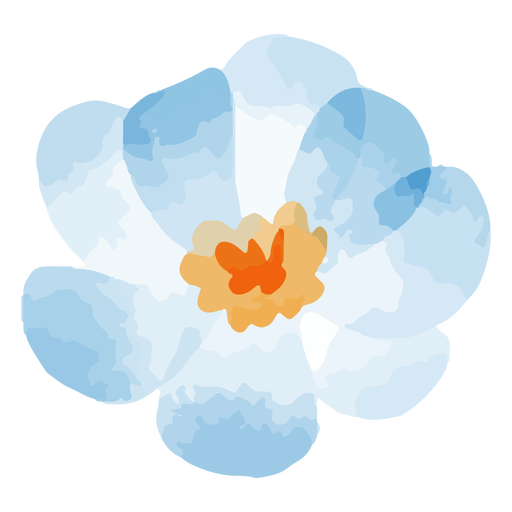 Aquarell blaugrüne Blume PNG-Design