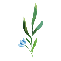 Acuarela rama flor azul Diseño PNG