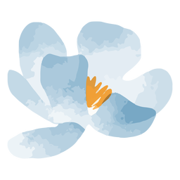 Diseño PNG Y SVG De Acuarela De Pequeña Flor Azul Para Camisetas