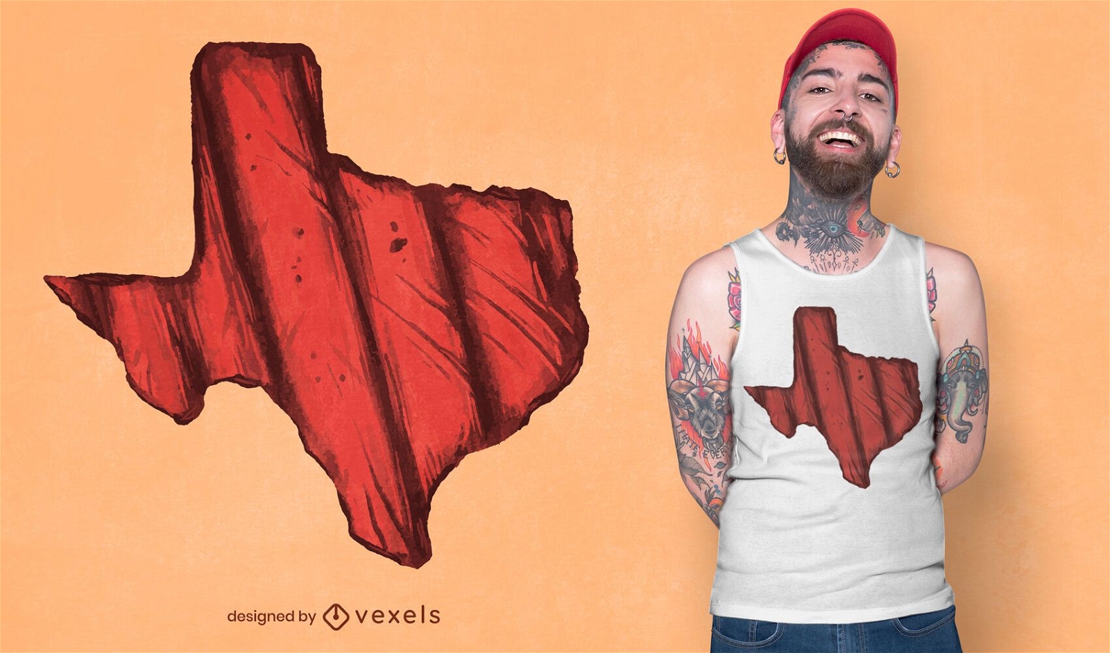 Diseño de camiseta de filete de Texas