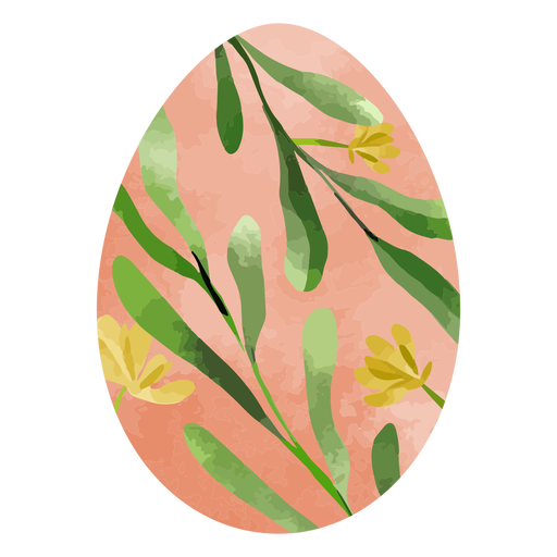 Yellow flower easter egg watercolor - Transparent PNG & SVG vector file