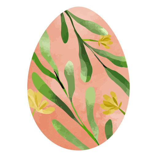 Yellow flower easter egg watercolor  PNG Design