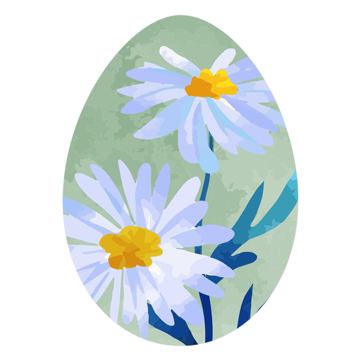 Daisy easter egg watercolor PNG Design