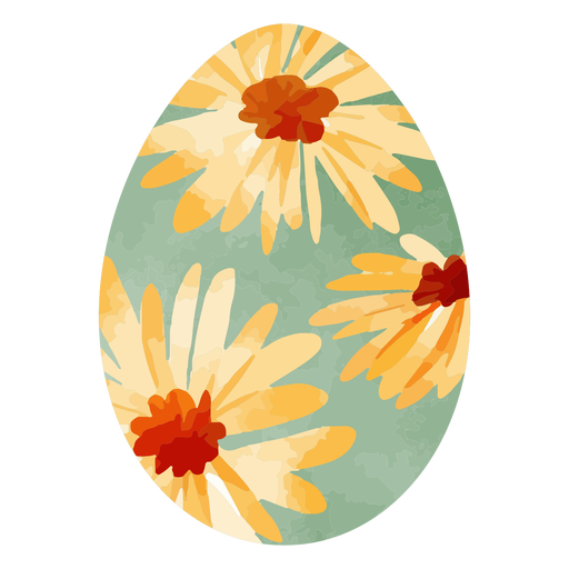 Sonnenblumen-Osterei-Aquarell PNG-Design