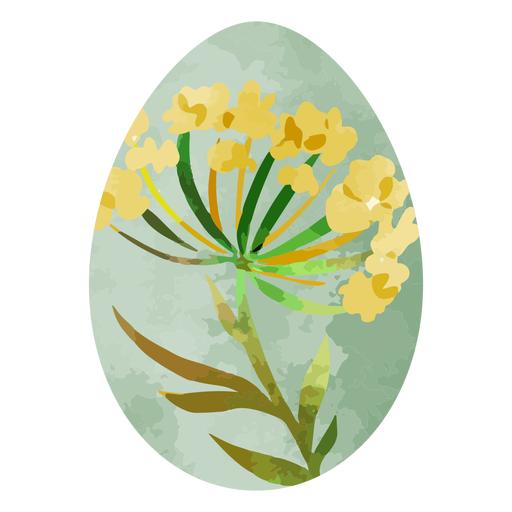 Huevo de pascua acuarela flor amarilla Diseño PNG