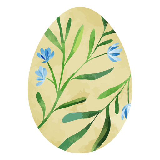 Blaue Blume Osterei Aquarell PNG-Design