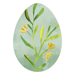 Easter egg watercolor flowers PNG Design