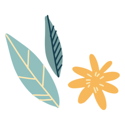 Flower And Leaves Flat Transparent PNG & SVG Vector