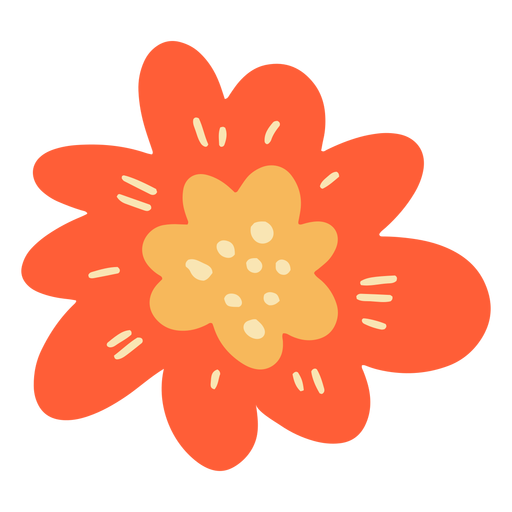 Einzelne Blume flach PNG-Design