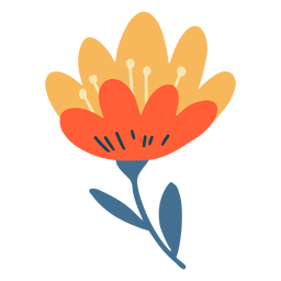 Flor de tulipa com haste plana Desenho PNG