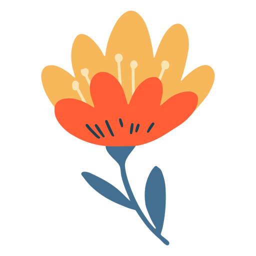 Flower tulip stem flat
