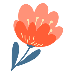 Beautiful Simple Flower Flat PNG & SVG Design For T-Shirts