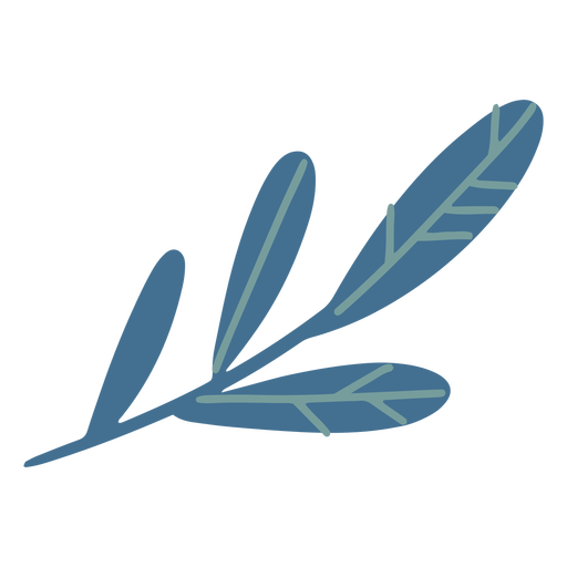 Blaue Blätter flach PNG-Design