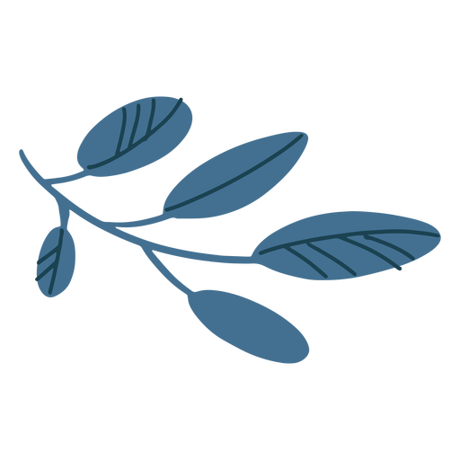 Flat blue leaves PNG Design