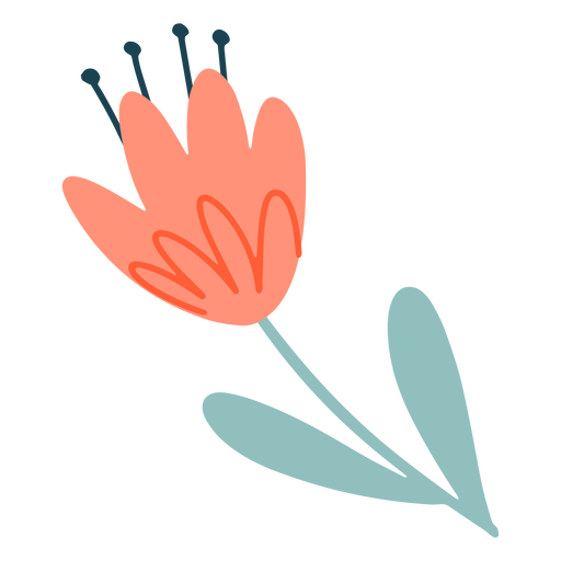 Rosa Blüte flach PNG-Design