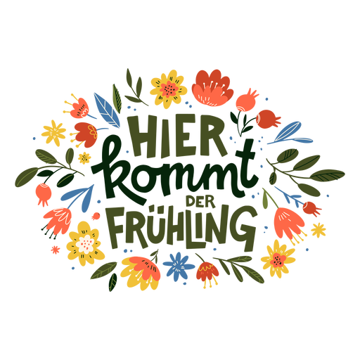 Spring come german lettering PNG Design