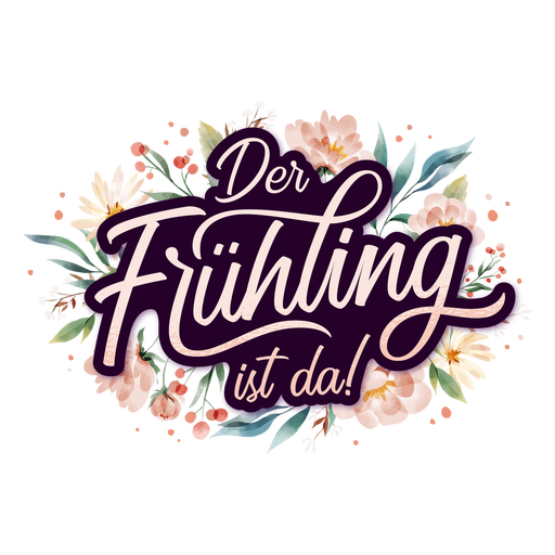 Frühling ist hier deutscher Schriftzug PNG-Design