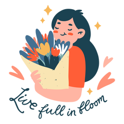 Emblema vivo em flor plana Desenho PNG