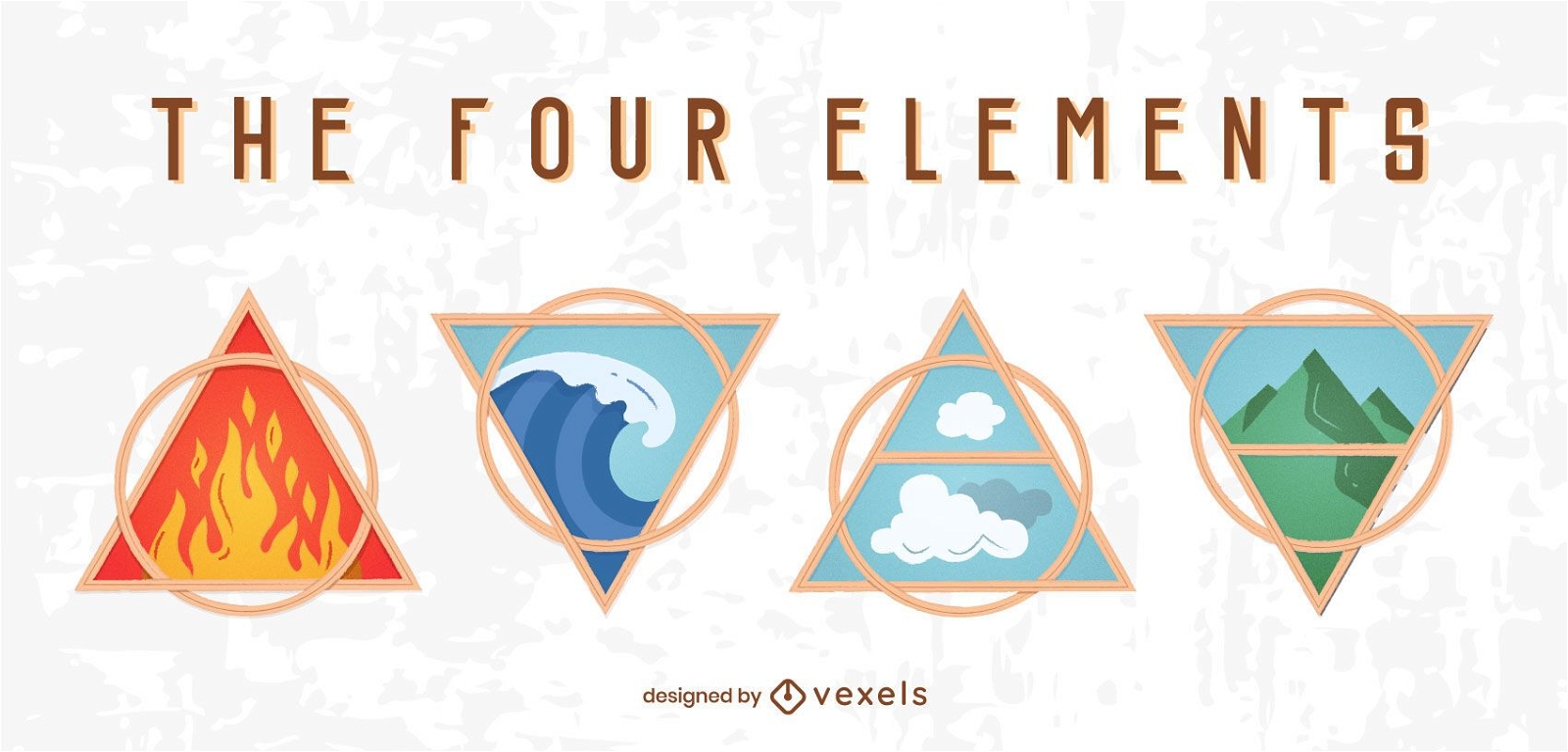 Abzeichen mit vier Elementen