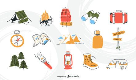Camping element color-stroke set