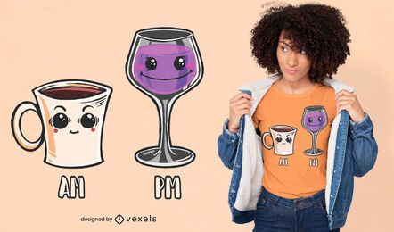 Coffee wine t-shirt design Coffee wine t-shirt design