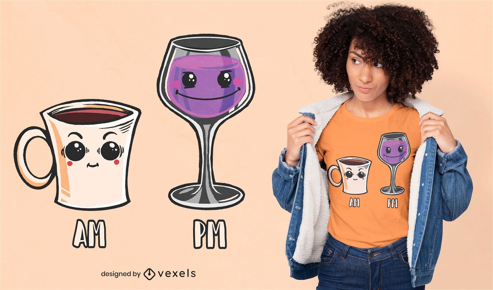 Design de camiseta com vinho e caf?