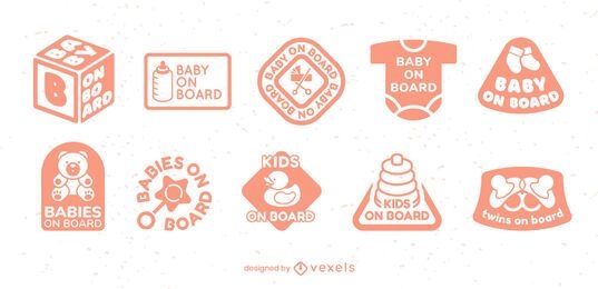Baby elements badge set