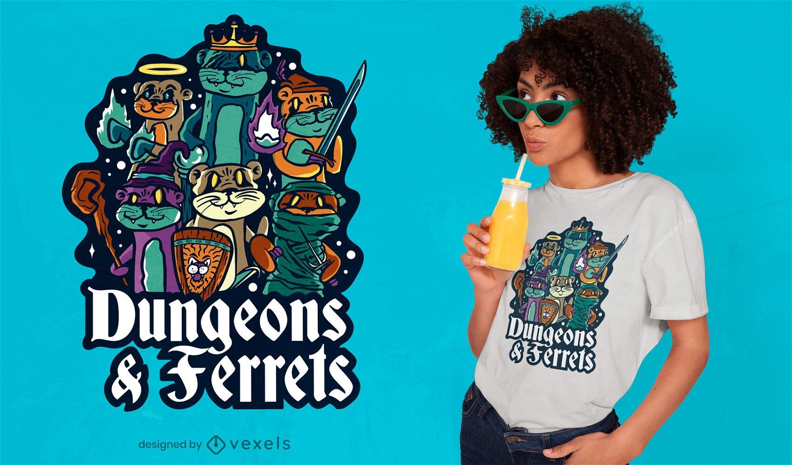 Dungeon ferrets t-shirt design
