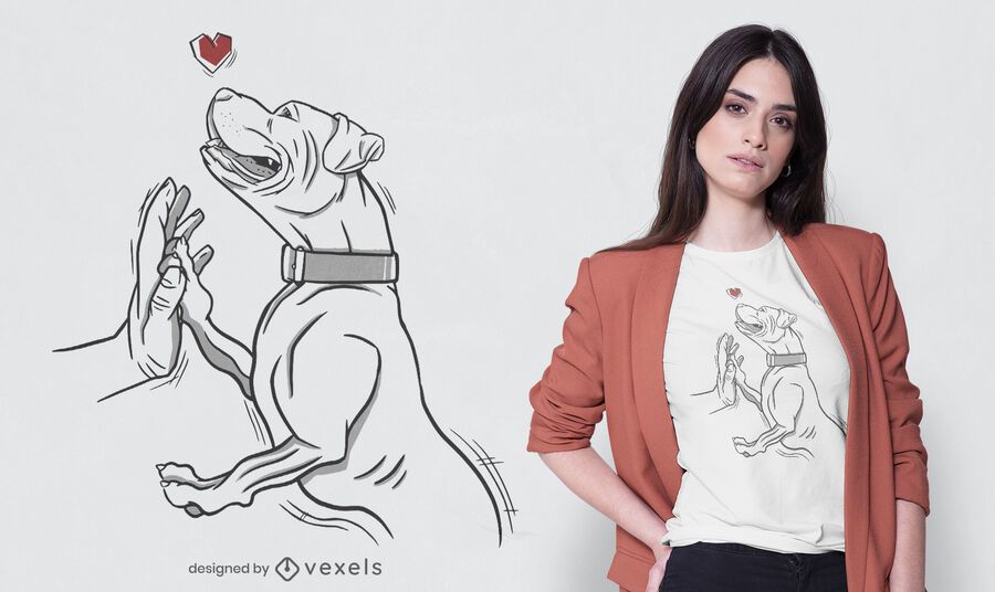 Hand-drawn pitbull t-shirt design Hand-drawn pitbull t-shirt design