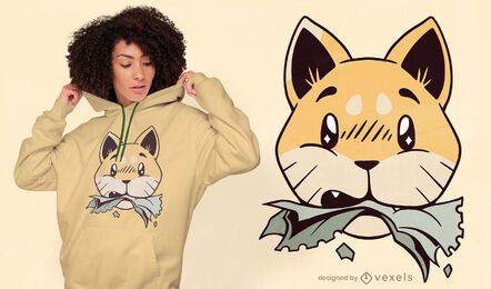 Diseño de camiseta de tarea de gato