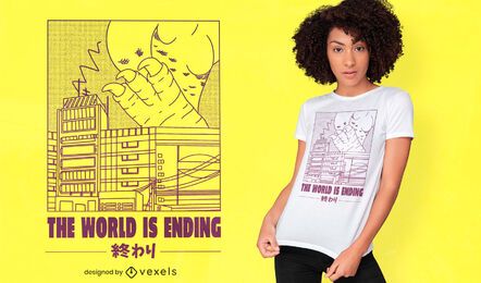 Diseño de camiseta de Monster destroying Japan