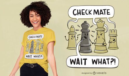 Design de camiseta xadrez xeque-mate