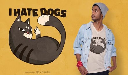 Dog hater cat t-shirt design
