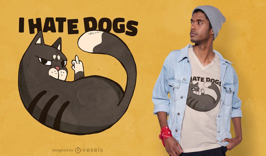 Dog hater cat t-shirt design Dog hater cat t-shirt design