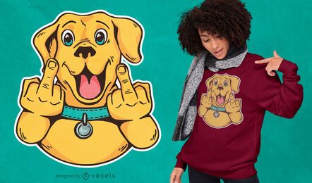 Diseño de camiseta de perro dedo medio Diseño de camiseta de perro dedo medio