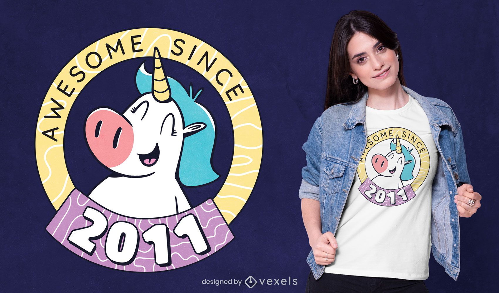 Awesome unicorn t-shirt design