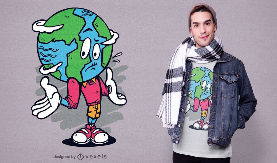 Earth cartoon t-shirt design Earth cartoon t-shirt design