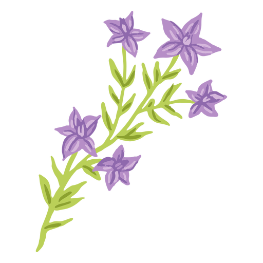 Lila Blütenblätter flach PNG-Design