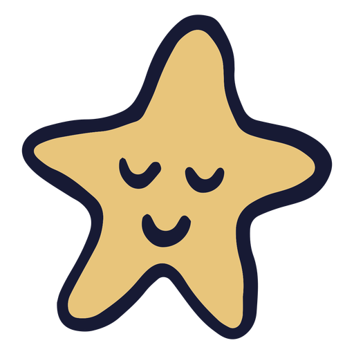 Happy star toy flat PNG Design