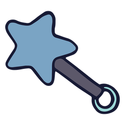 Star rattle toy flat PNG Design