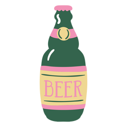 Botella de cerveza plana Diseño PNG