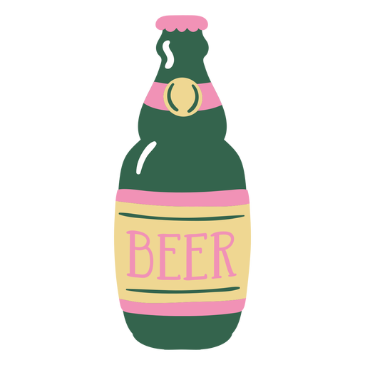 Botella de cerveza plana Diseño PNG