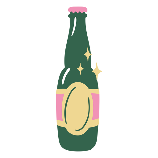 Botella de cerveza plana Diseño PNG