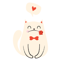 Love cat flat PNG Design